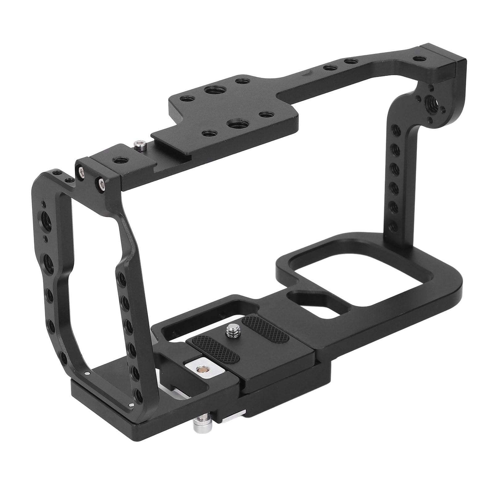 Dioche Jaula para Cámara de Cine, Jaula Completa para Cámara BMPCC 4K/6K - Plataforma de Aleación de Aluminio Duradera con Función de Liberación Rápida, Múltiples Orificios de Rosca de 1/4 y 3/8,