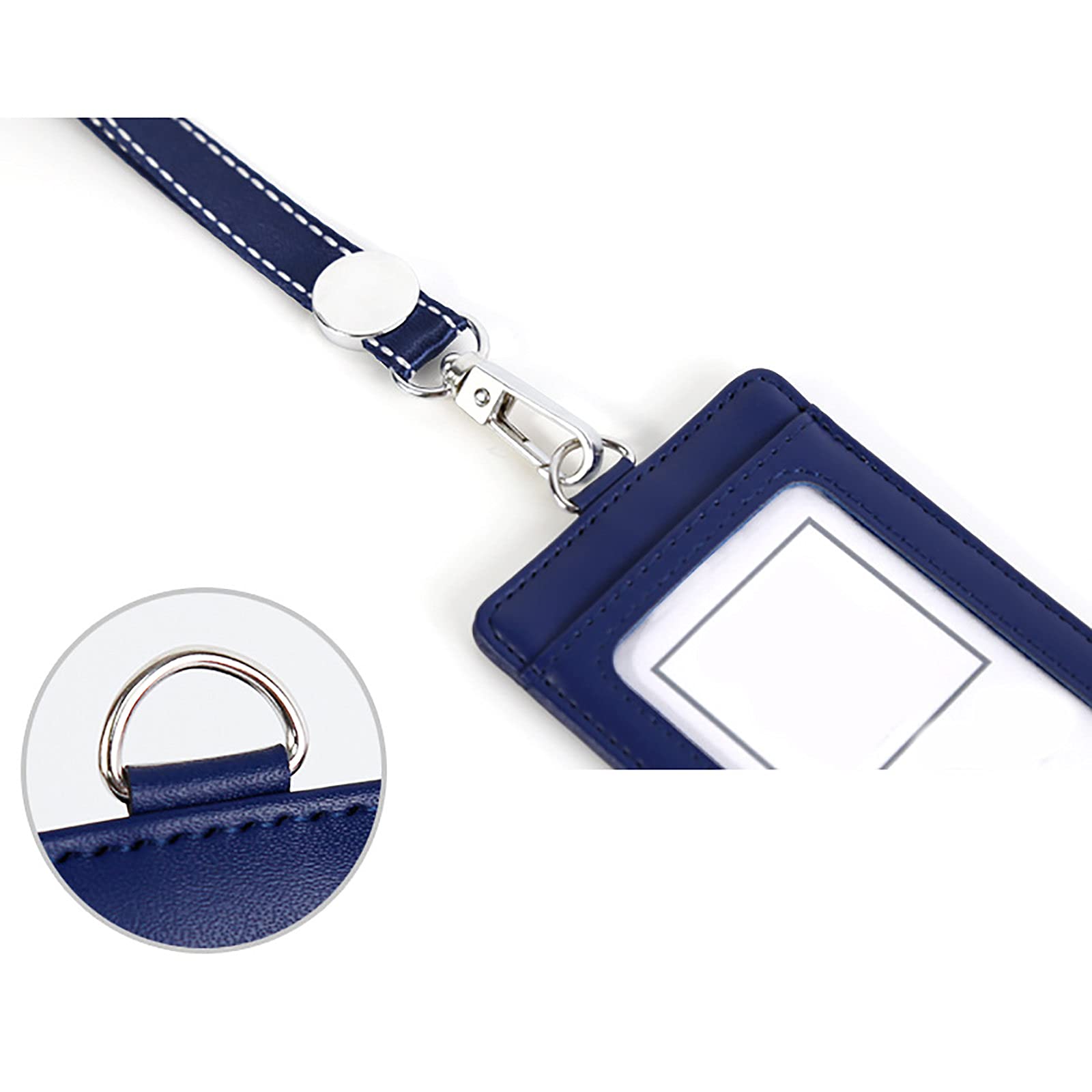 Gobago Porta badge, in pelle, per carte di credito, patente di guida, Nero , m, Tasca per documento d'identità