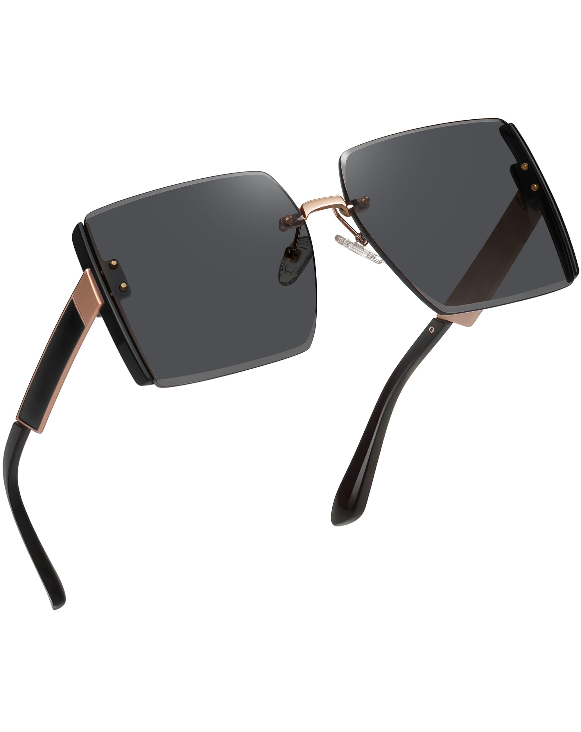Joopin Oversized Rimless Sunglasses for Women Ladies Square Frameless Sun Glasses UV400 Protection Sunnies Shades