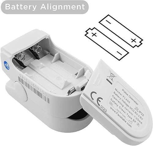 Miniatura 3 de Facelake FL400 Pulse Oximeter with Neckwrist Cord, Carrying Case and Batteries- White