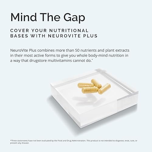 Miniatura 3 de Dr Amen BRAINMD NeuroVite Plus - 120 cápsulas - Suplemento multivitamínico y mineral, mejorado con fitonutrientes, enzimas y alimentos integrales,