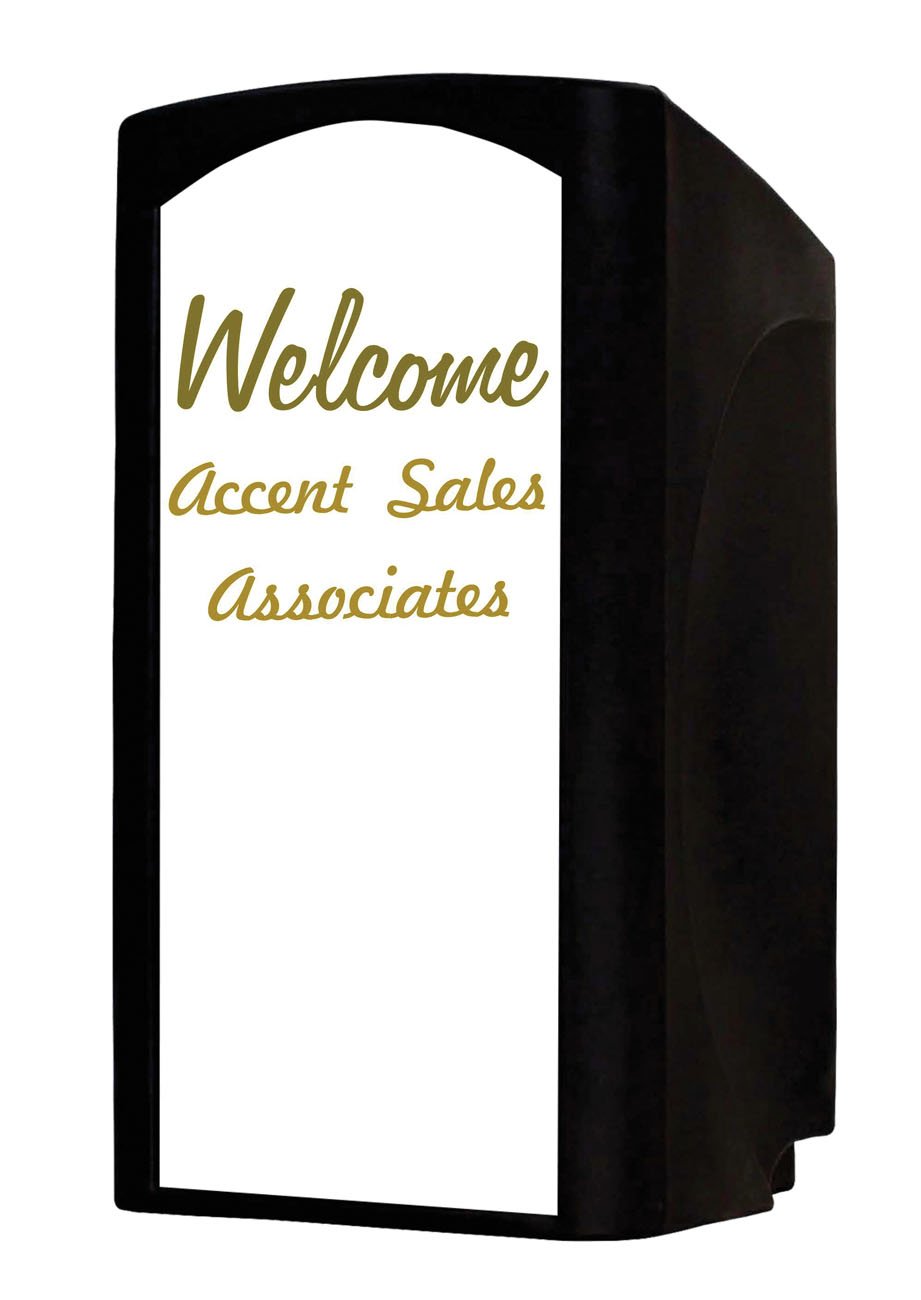 Audio Systems Group Accent Majestic Black Valet Lectern Podium with White Dry Eraser Board