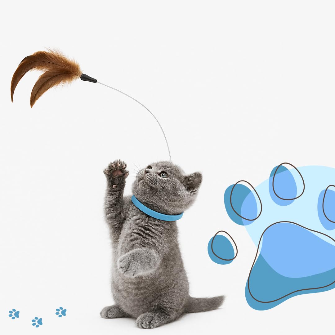 Interactive Cat Collar with Feather Toy – Hands-Free Play & Exercise! (Pink)
