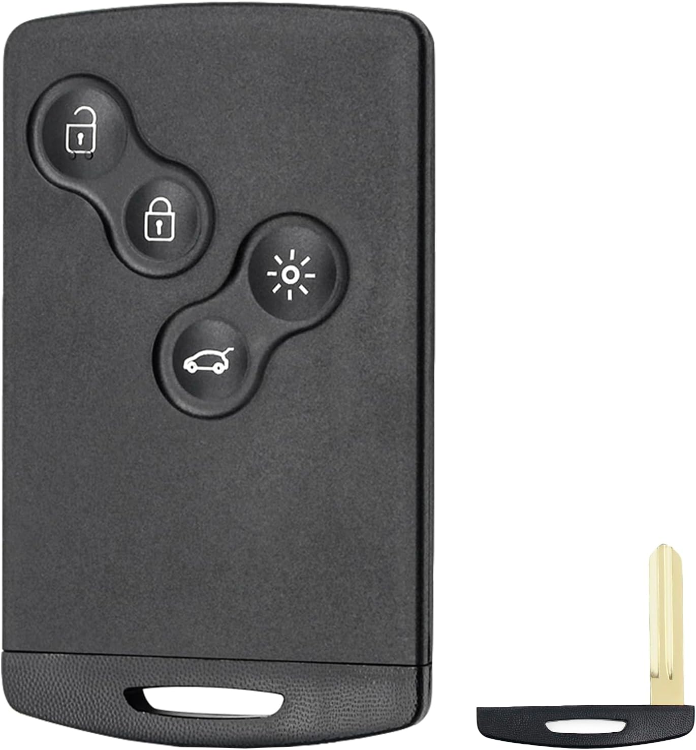 4 Buttons Smart Key Card For Renault Laguna Megane Clio Scenic Captur Koleos Logan Duster Sandero Twingo R-enault Car Remote Control Key Cover Case Fob with NSN14 Uncut Blade
