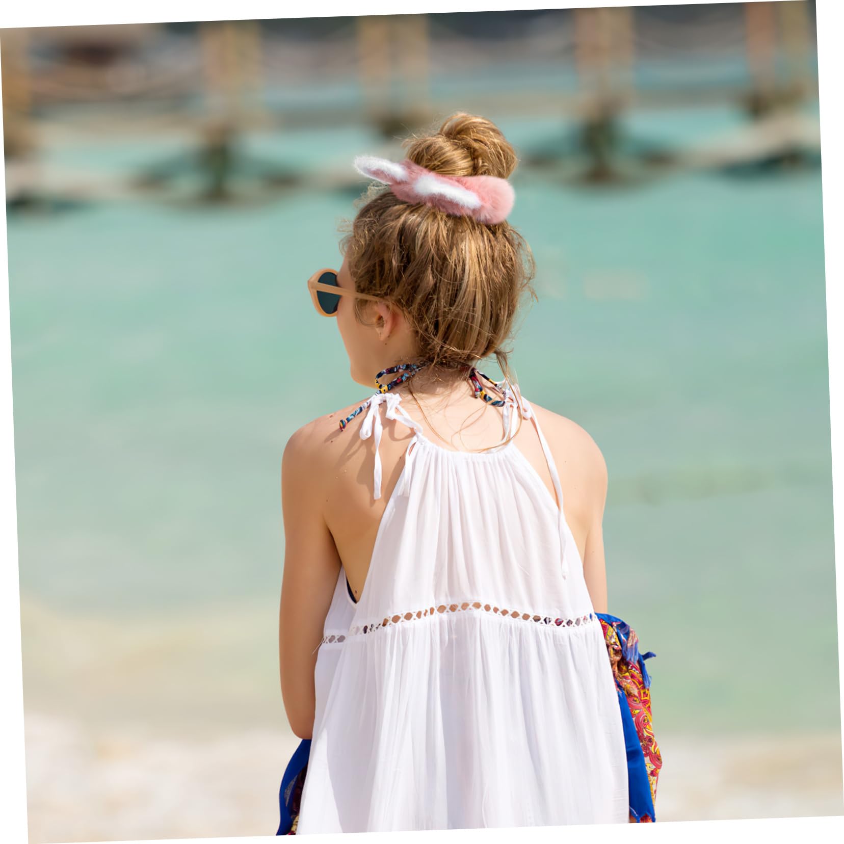 LALAFINA 18 Piezas anillo de pelo banda para el cabello gomas para el cabello tiara lazo para el pelo de felpa gomas para el pelo de las niñas elasticidad Venda cuerda de pelo sombrerería