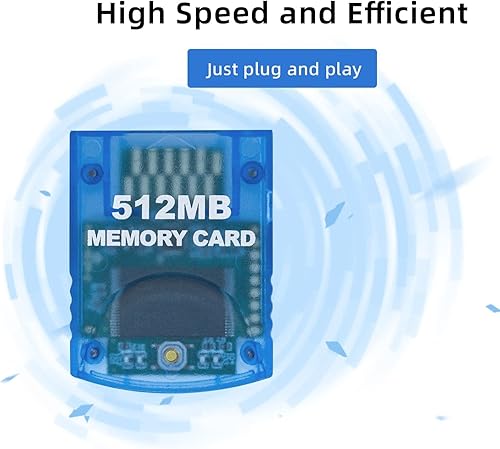 Miniatura 5 de Tolesum Memory Card 512MB8192 Blocks 4 Data Areas for Gamecube and Wii Console Blue 512MB