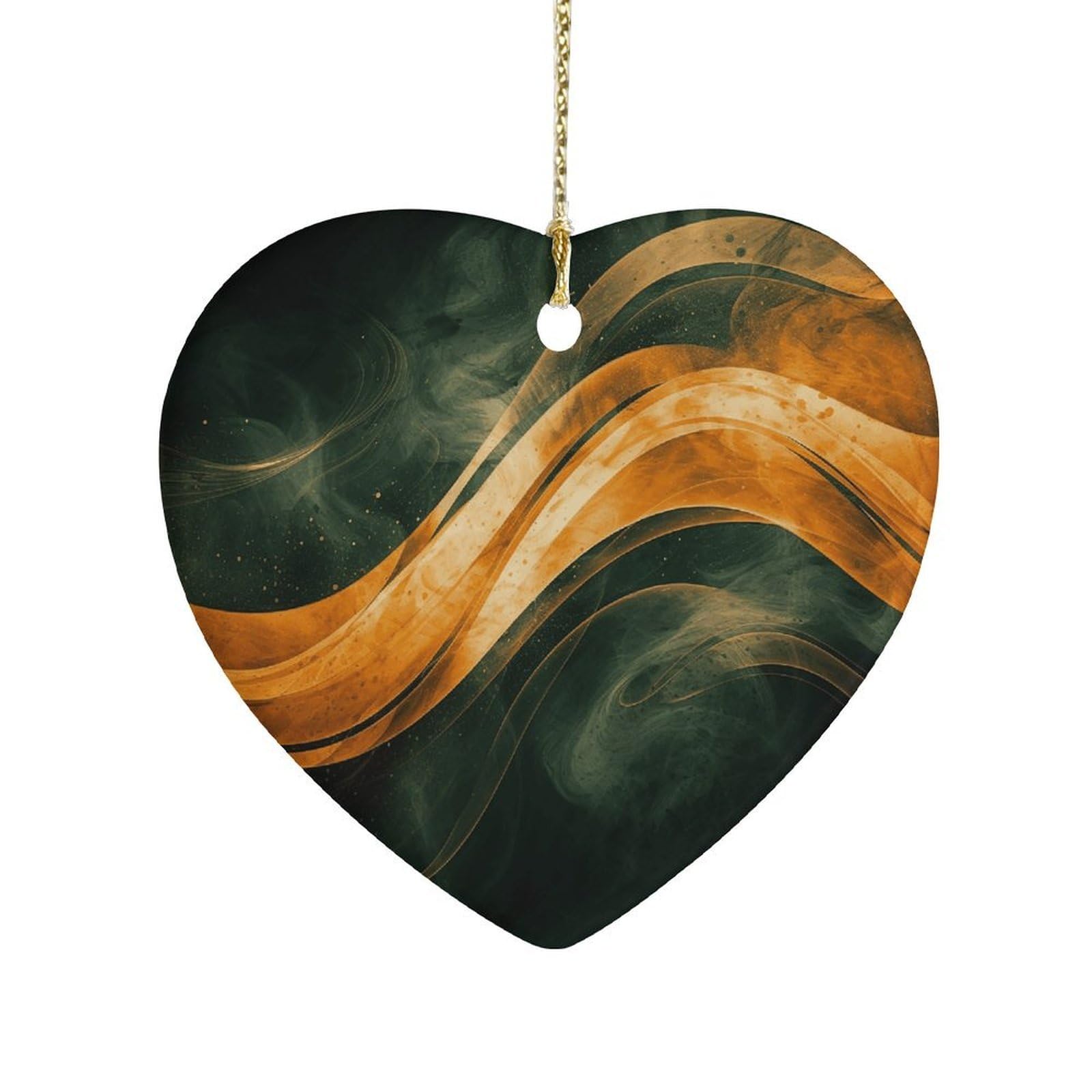 Fekiloot Style Orange Pattern Ceramic Ornament Home Decor Keepsake