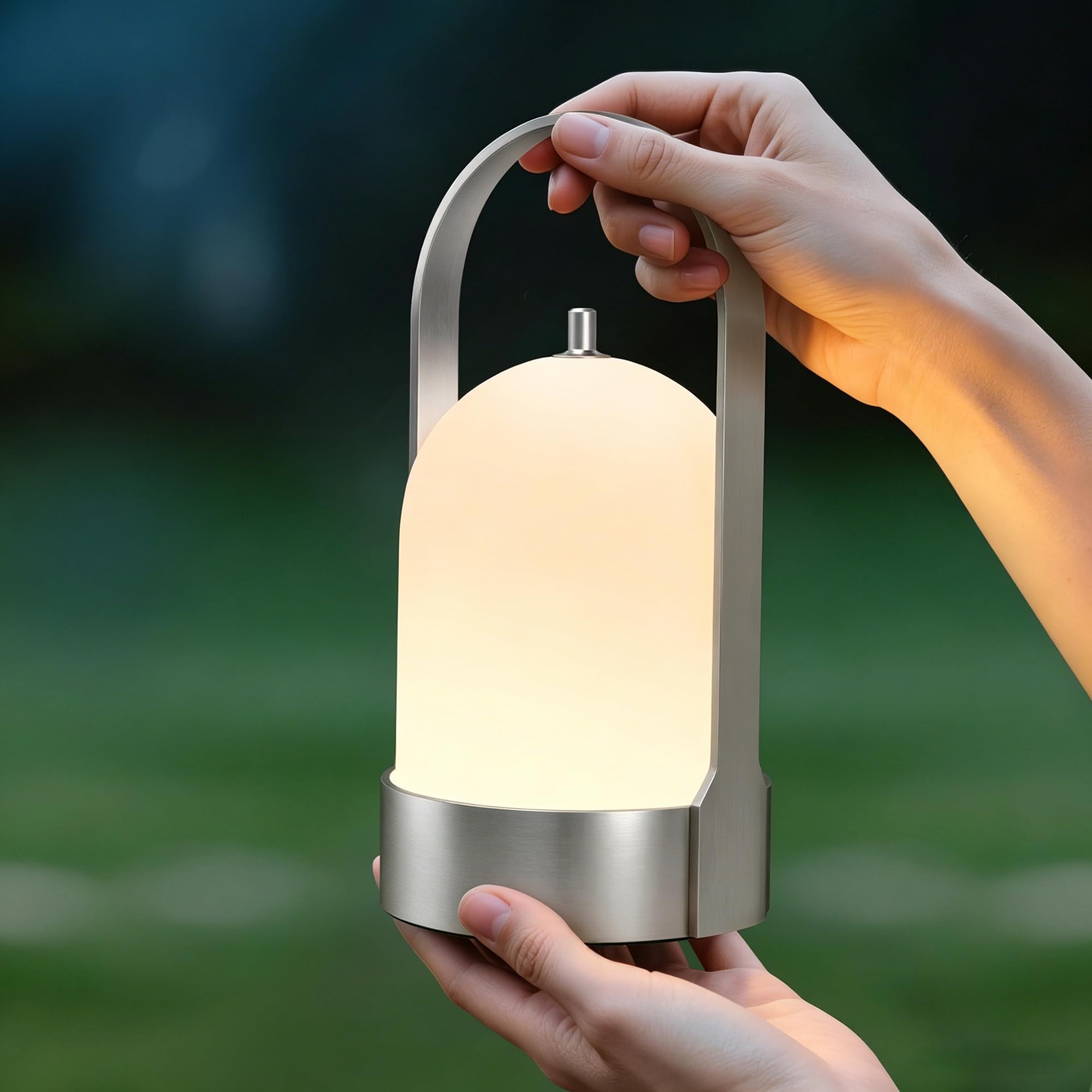 Tubicen Lámpara de mesa LED portátil para exteriores, impermeable, 4000 mAh, funciona con pilas, lámpara de mesa inalámbrica, recargable, 4 vías, táctil, regulable, portátil, para patio, cena, camping