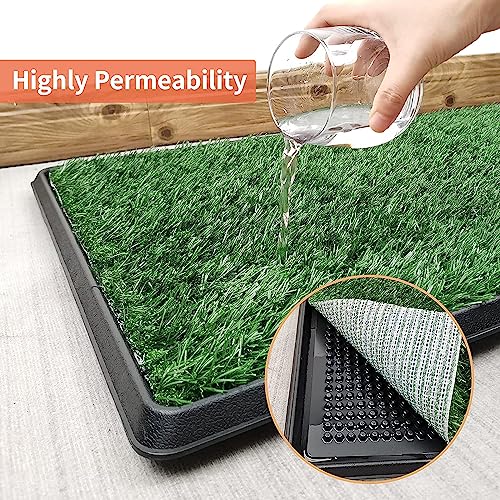 Dog Grass Pet Loo Indoor/Outdoor Portable Potty, Dog Litter Box, Artificial Grass Patch Bathroom Mat and Washable Pee Pad for Puppy Training, Full System with Trays (Pet Training Tray, 20"x16") - Image 5