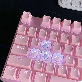 Amazon.co.jp: かわいいキーキャップ クリア猫の足キーキャップ