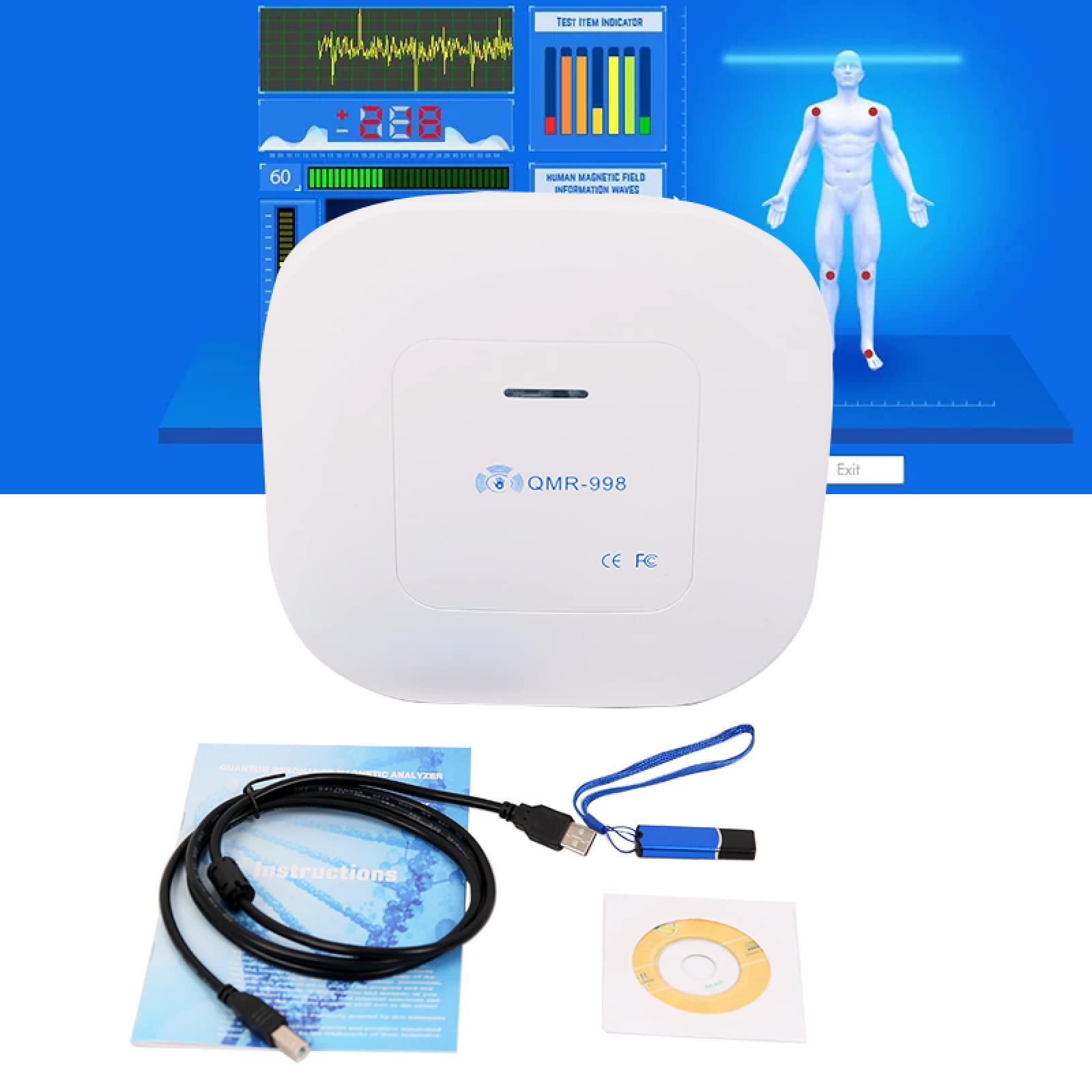 Portable Healthy Quantum Magnetic Resonance Analyzer,Quantum Resonance Magnetic AnalyzerSubhealth Body Detector, Multi-Language for Business Travel and Outdoor Detection Home Office