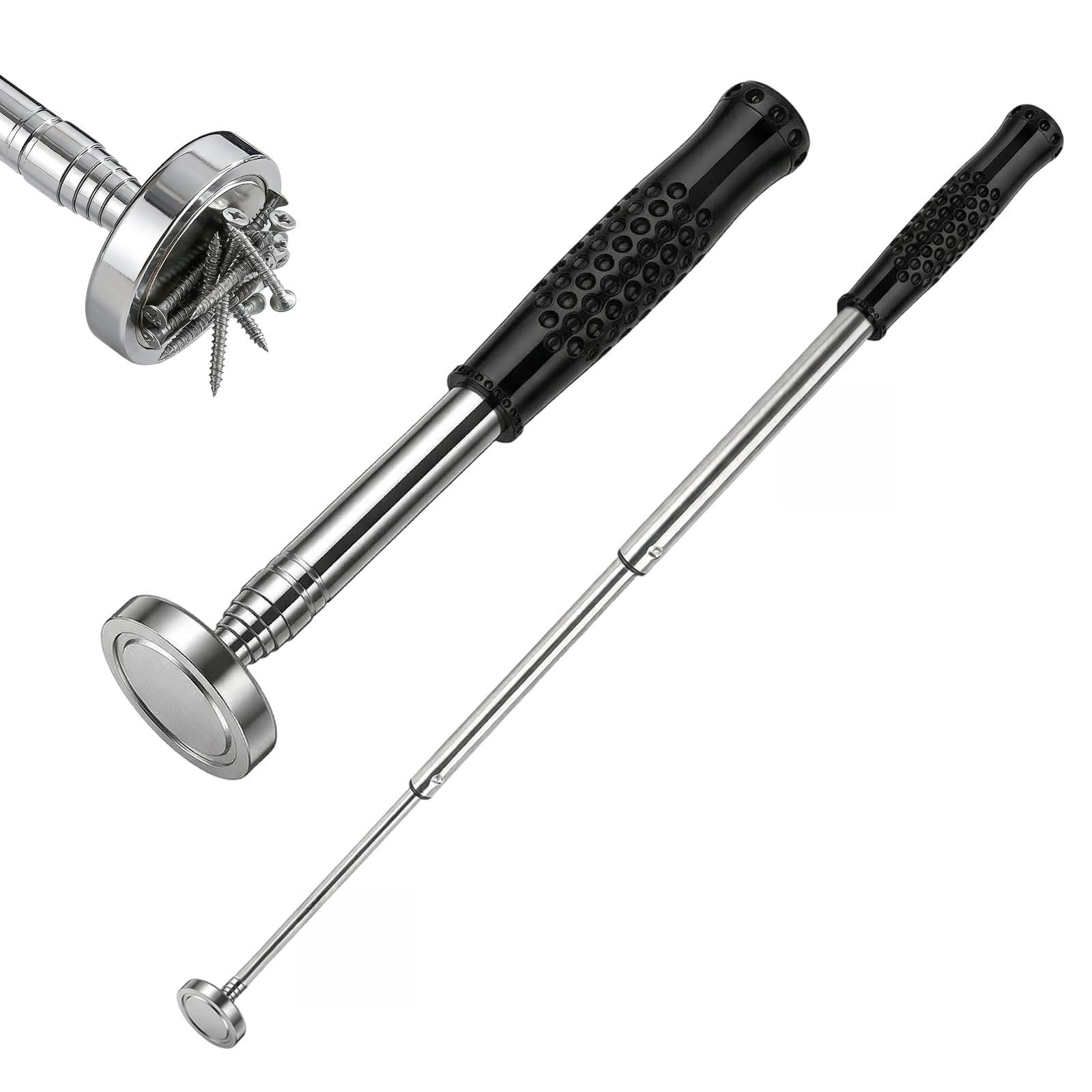 Herramienta de recogida magnética telescópica, alcance ajustable de 22 cm a 103,5 cm, carga máxima de 15,8 kg, ideal para recoger clavos, tornillos, tuercas y objetos metálicos pequeños