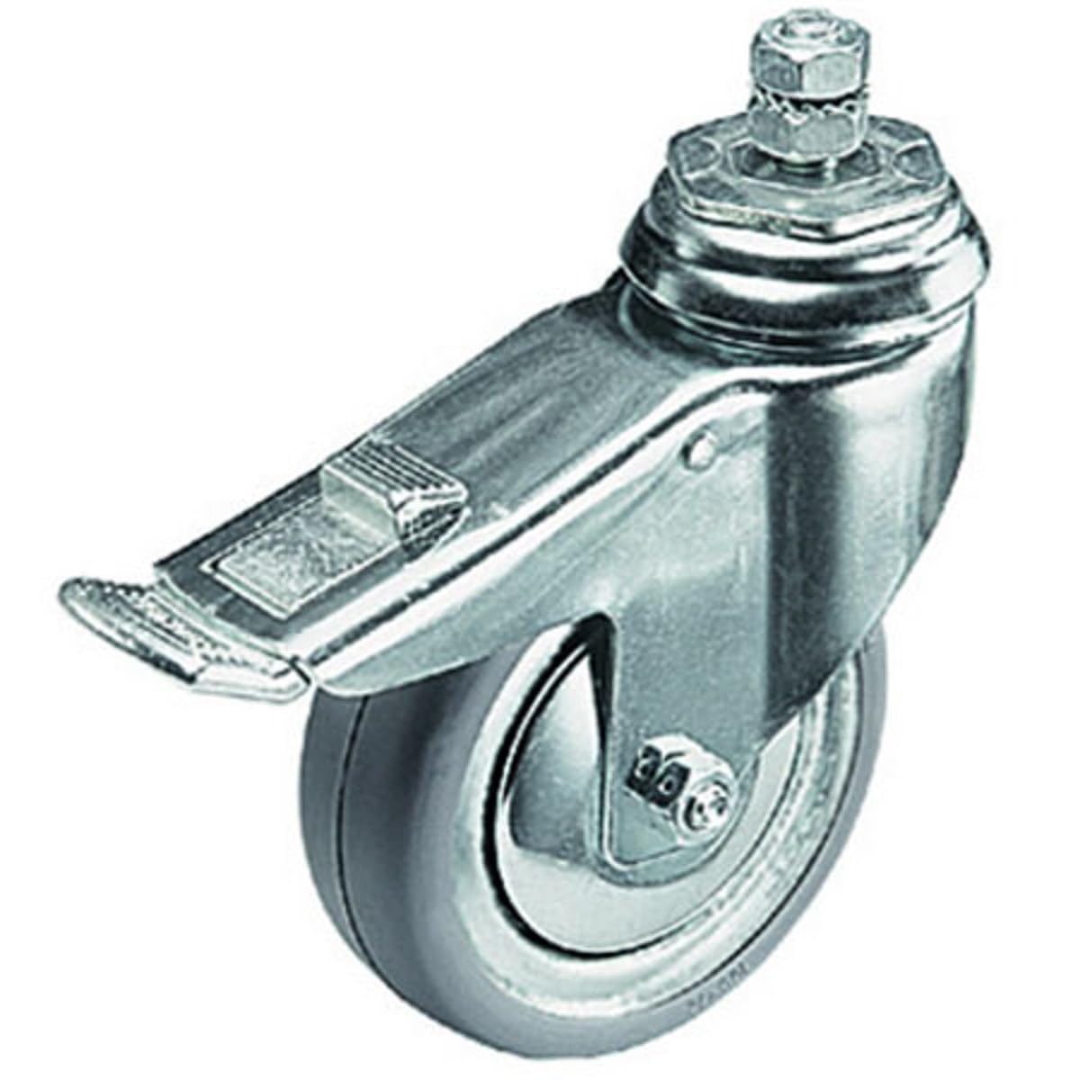 Manfrotto 104 Set 3 Ruote con Freno e Vite M10, 75 mm, Grigio