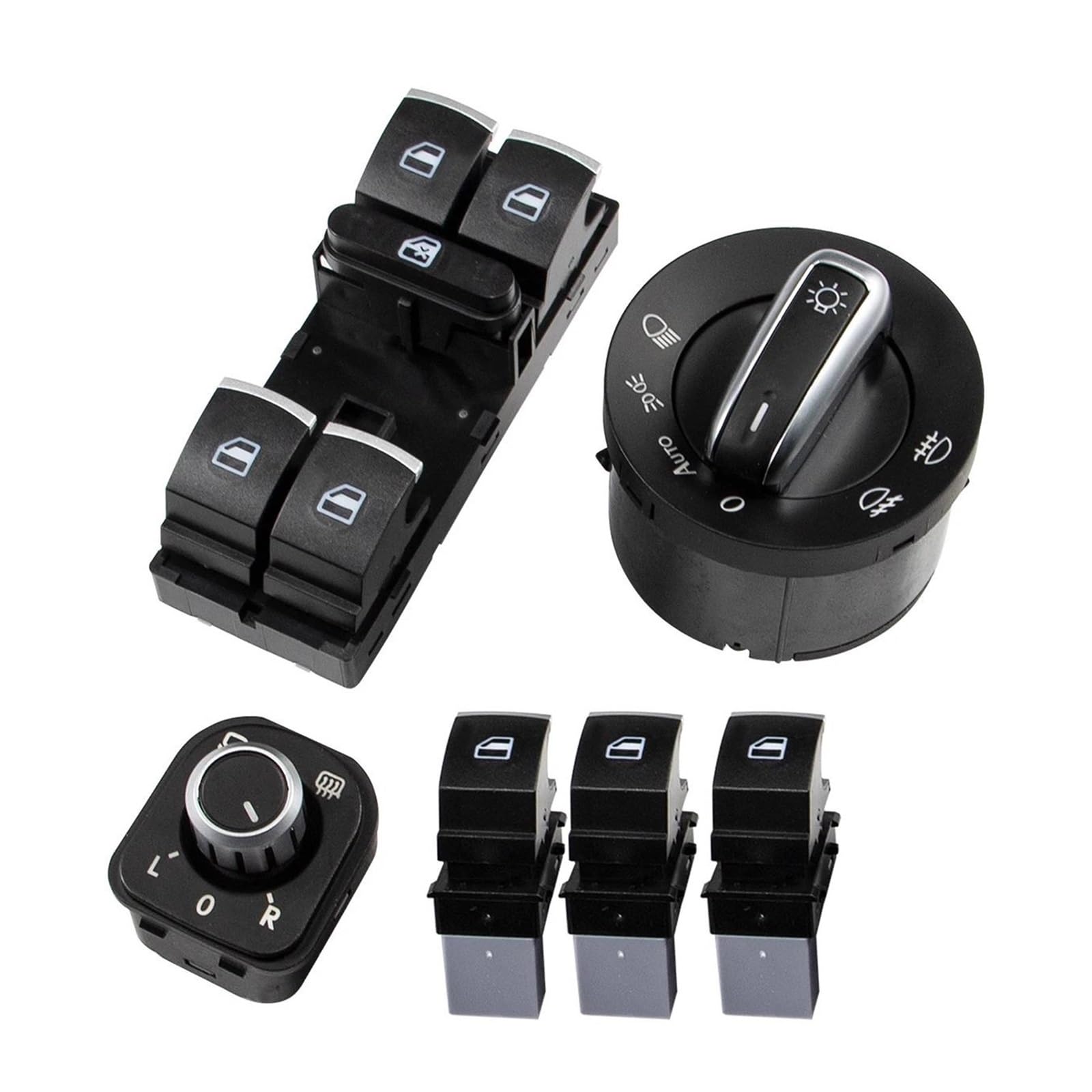 Interrupteur de vitre commande de phare pour VW Golf GTI 5 6 Jetta kit 6 pcs 5ND959857