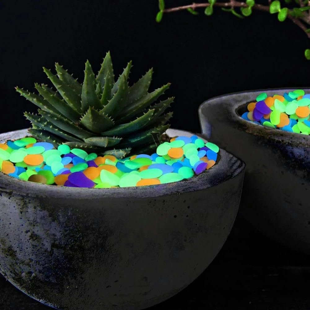 Guijarros que brillan en la oscuridad, Piedras luminosas que brillan en la oscuridad - Guijarros de jardín(Blue)