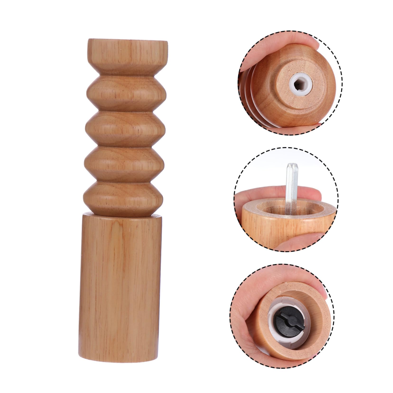 MAGICLULU Manuelle Holzgewürz Gewürzmühle mit Einstellbarem Mahlwerk aus Keramik und Edelstahl Klassisch Elegant für Kochen und Würzen Leicht zu Reinigen