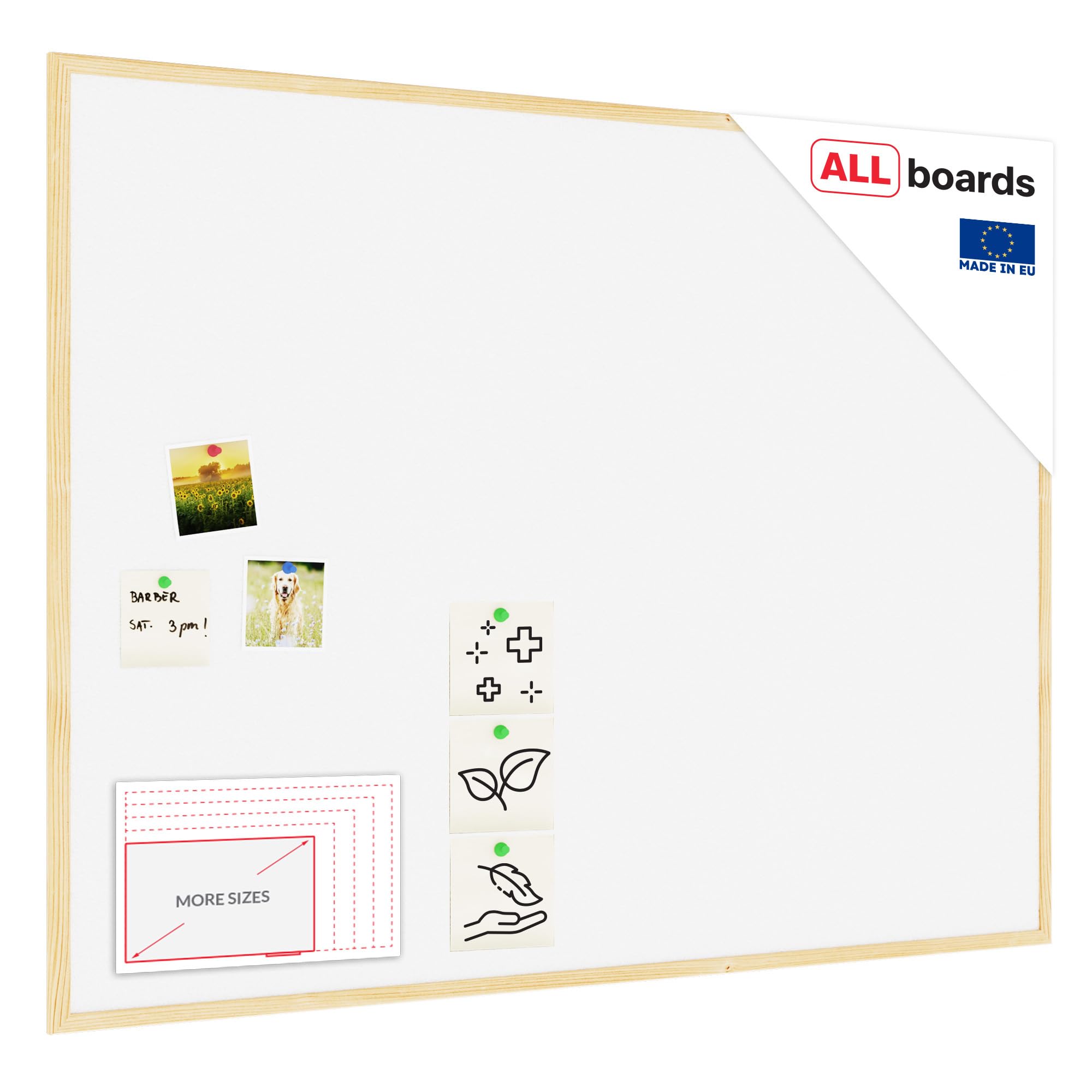 ALLboards Cork Board White Cork with Wooden Frame 120x90cm, Corkboard Bulletin Board Notice Board โ image 1