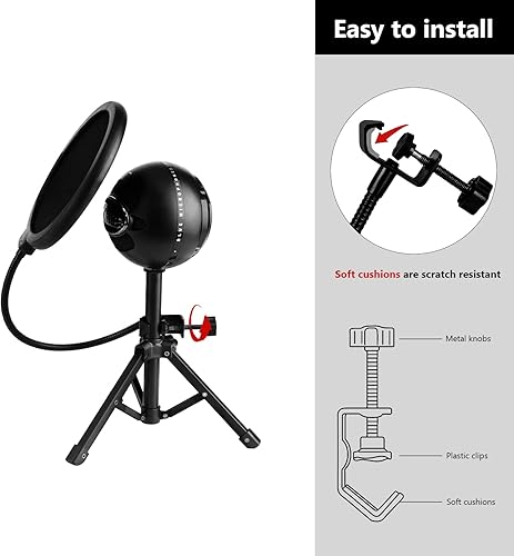 Miniatura 4 de Geekria Filtro de micrófono para creadores compatible con Blue Yeti, Yeti X, Yeti Pro, Yeti Nano, Snowball ICE, Snowball, protector de filtro de