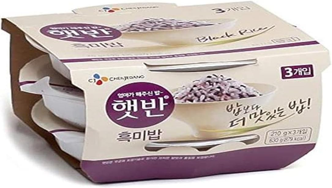 CJ Cooked Rice (Hetbahn) - Black Rice 210g (Pack of 3)