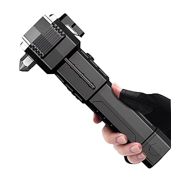 CLOUDTAIL CHOICE Car Safety Hammer with Solar Flashlight,Emergency Car Escape Tool with Window Glasses Breaker and Seatbelt Cutter,Christmas Gifts for Men,Dad, friend, Electrician for Car Repair, Outdoor,Fishing