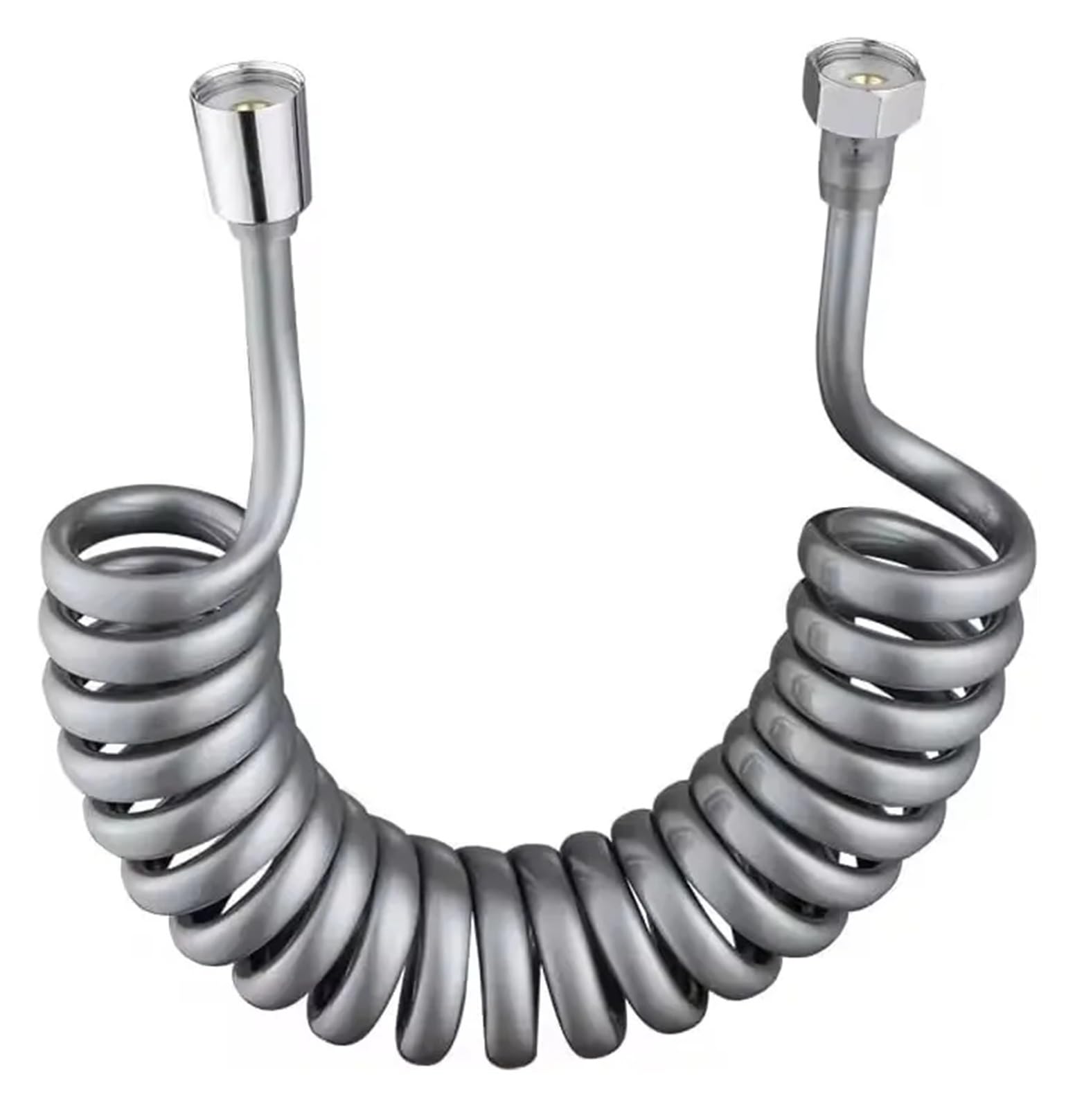 Manguera de ducha flexible de 1,5/2/3/5 m – Tubo de agua de poliuretano con manguera retráctil G1/2 de ajuste universal para inodoro y bidé para fontanería de baño (gris, 150 cm)