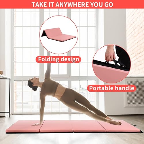 Miniatura 9 de BLKMTY Folding Gymnastics Mat 4'x8'x2"4'x6'x2" Gym Floor Mat Tumbling Mat for Gymnastics Skill Mat IndoorOutdoor Aerobics Fitness Mat Exercise Mat w