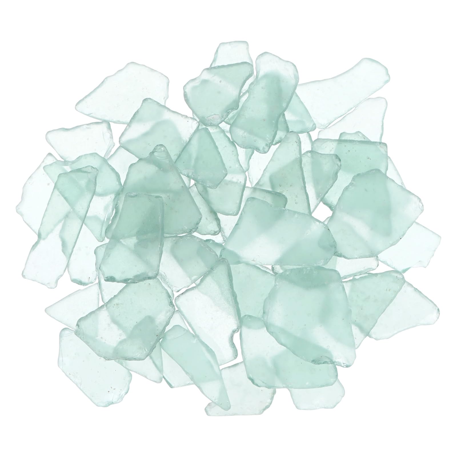 M METERXITY Sea Glass for Crafts, 17OZ/ 500G 20-50mm Flat Frosted Bulk Seaglass Decor Piece for DIY Craft Supplies/Home Decor/Vase Filler/Aquarium/Beach Weddings [Light Green] — image 1
