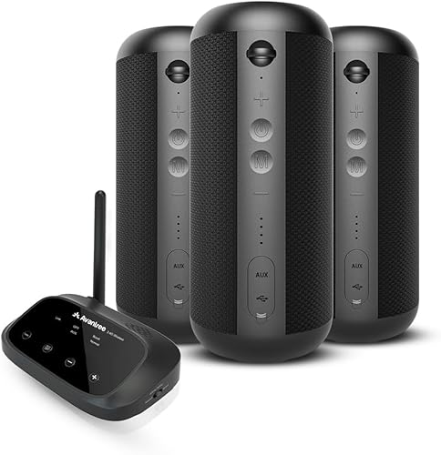 Miniatura 8 de Avantree Harmony 2 - Sistema de altavoces inalámbricos multihabitación con Bluetooth y entradas con cable, fácil configuración, ampliable,