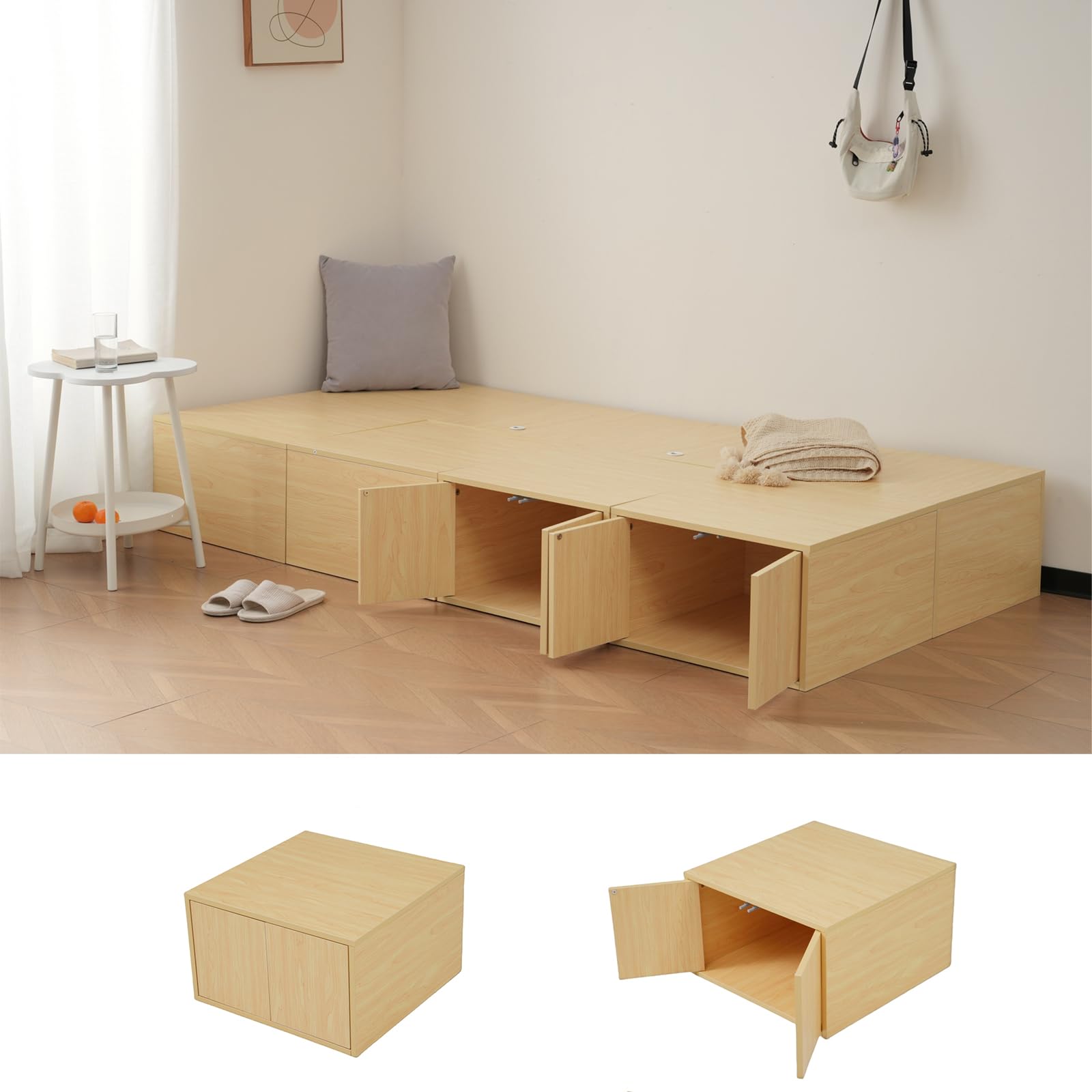 Amazon｜Donext ユニット収納ベッド 収納ボックス 畳ベッド 50×50×30cm