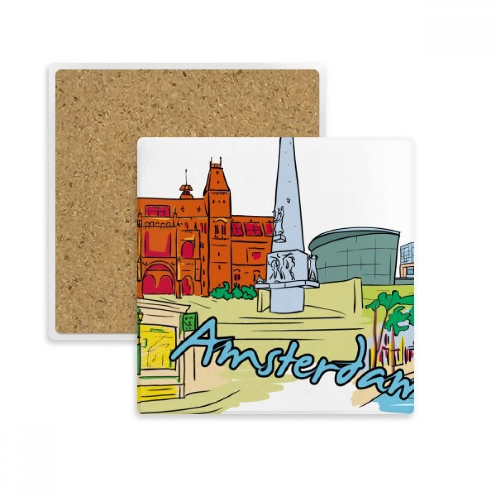 Coaster Pays-Bas Armsterdam carré pierre absorbante tasse boisson multicolor