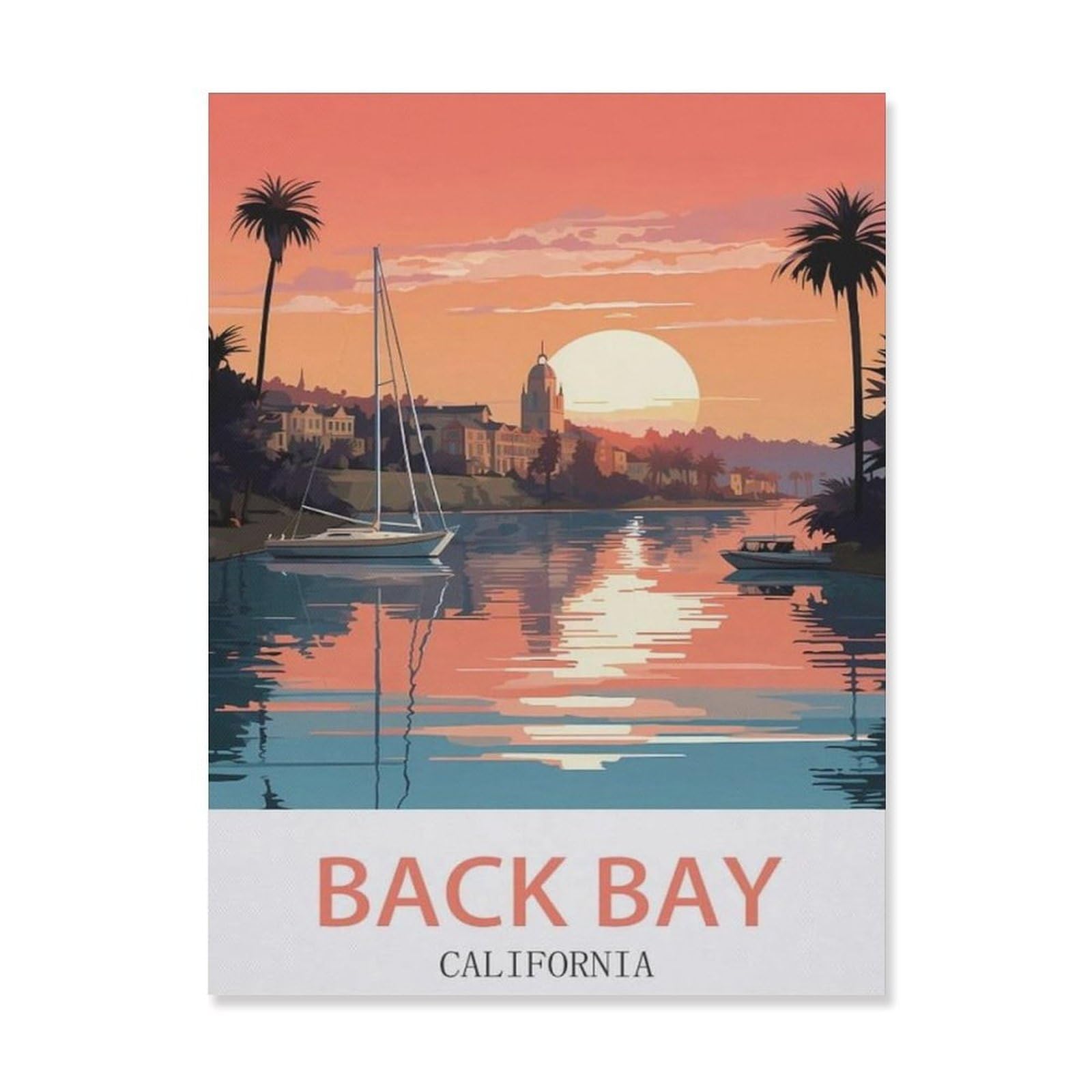 Metal Sign，Back Bay California，Tin Signs New Year Easter Wall Decoration Bar Pub Family Cafe Signs Men Cave Gifts for Friends Family Fun Signs Nice Sign(15x30cm）6x12 inch-EF32