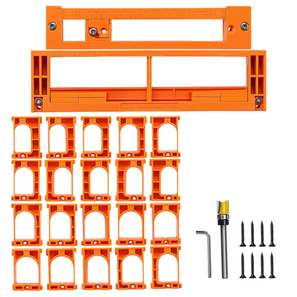 Aundhegrtt As Shown Hidden Hinge Router Jig Adjustable Hidden Hinge Hole Opener Wooden Door Installation Positioning Tool