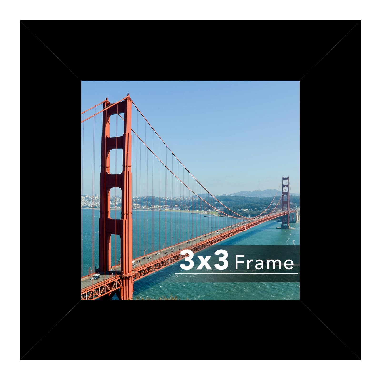 HEYTUYA 3x3 Picture Frame Black for Tabletop or Wall Hanging, Strudy and Lightweight 3 x 3 Frame, Wall Gallery Photo Frame with Shatter Resistant Plexiglass, Black