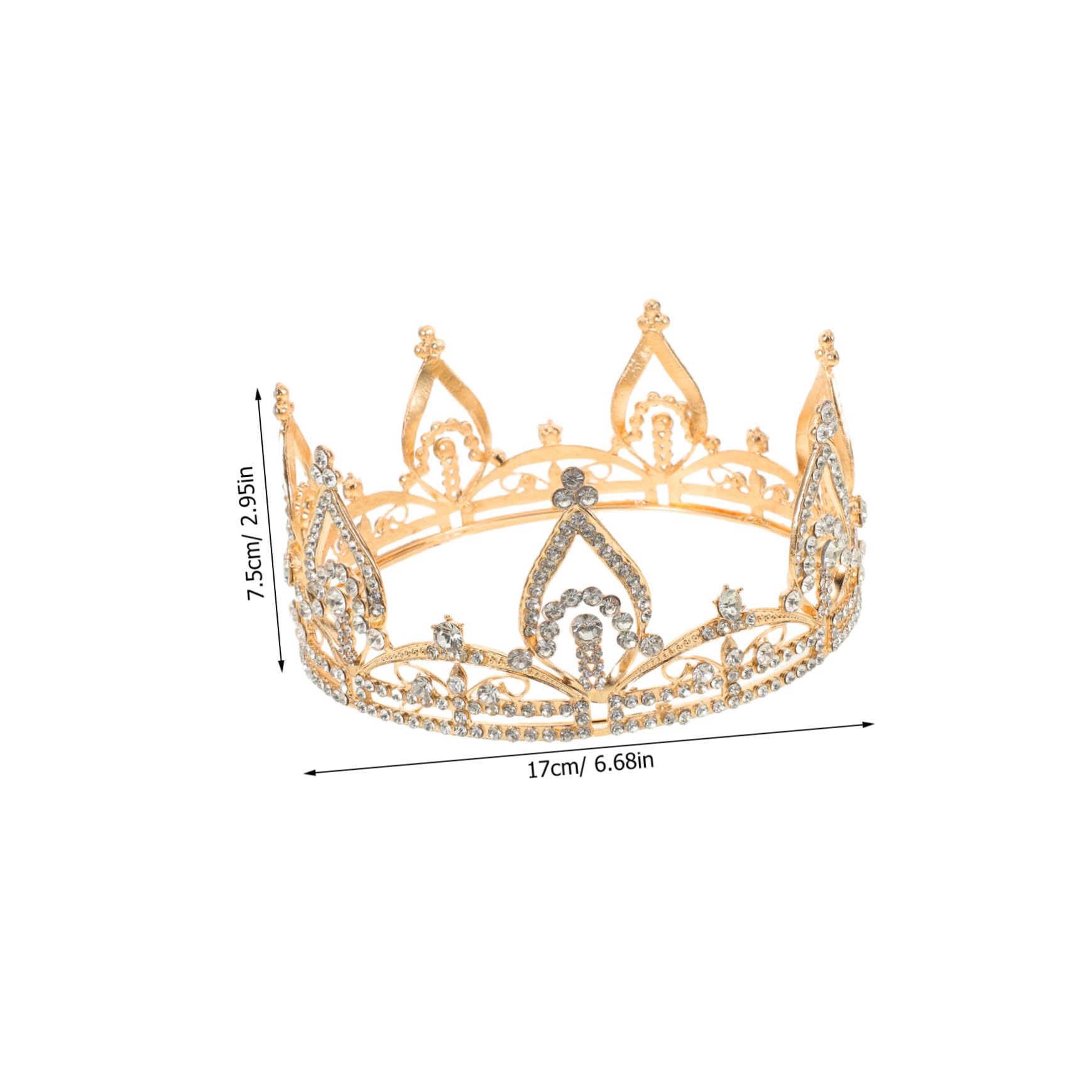 iplusmile Redonda Brillante para Novia con Diadema de Pedrería Tocado Elegante para Bodas y Fiestas Accesorio Femenino Estilo Princesa para Cumpleaños y Eventos Especiales