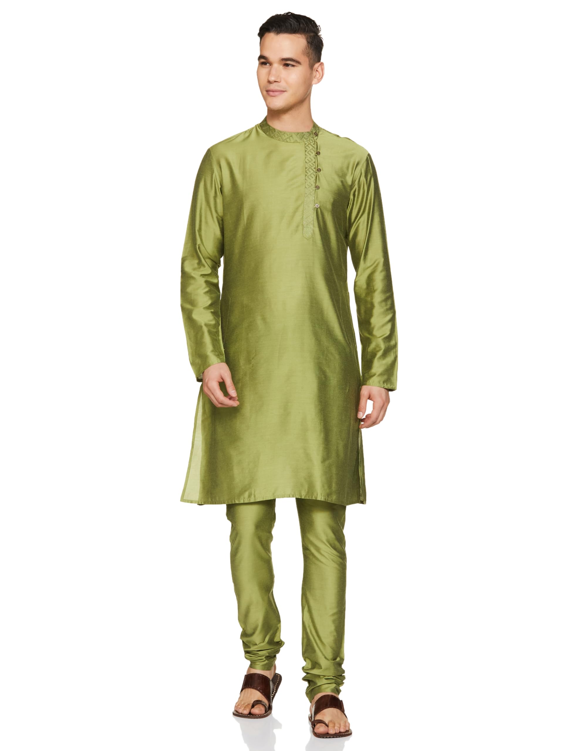 amazon brand - symbol Men's Cotton Blend Solid Kurta & Pyjama Set-picture-33