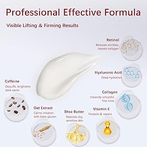 Neck Firming Cream, Anti-Aging Tightening And Lifting Treatment With Peptides, Retinol, Collagen & Hyaluronic Acid Cream For Neck, Face and Chest (1.7 Fl Oz)