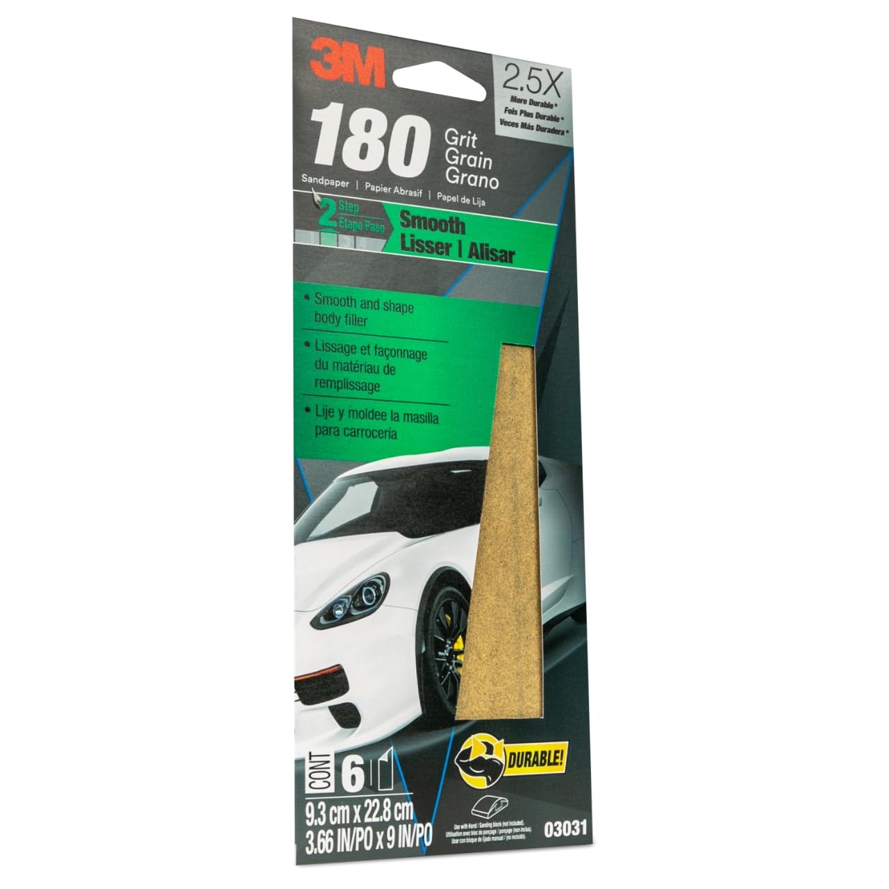 3M Sandpaper 180 Grit - Auto Body Repair -2 3M Sandpaper 180 Grit - Auto Body Repair -2