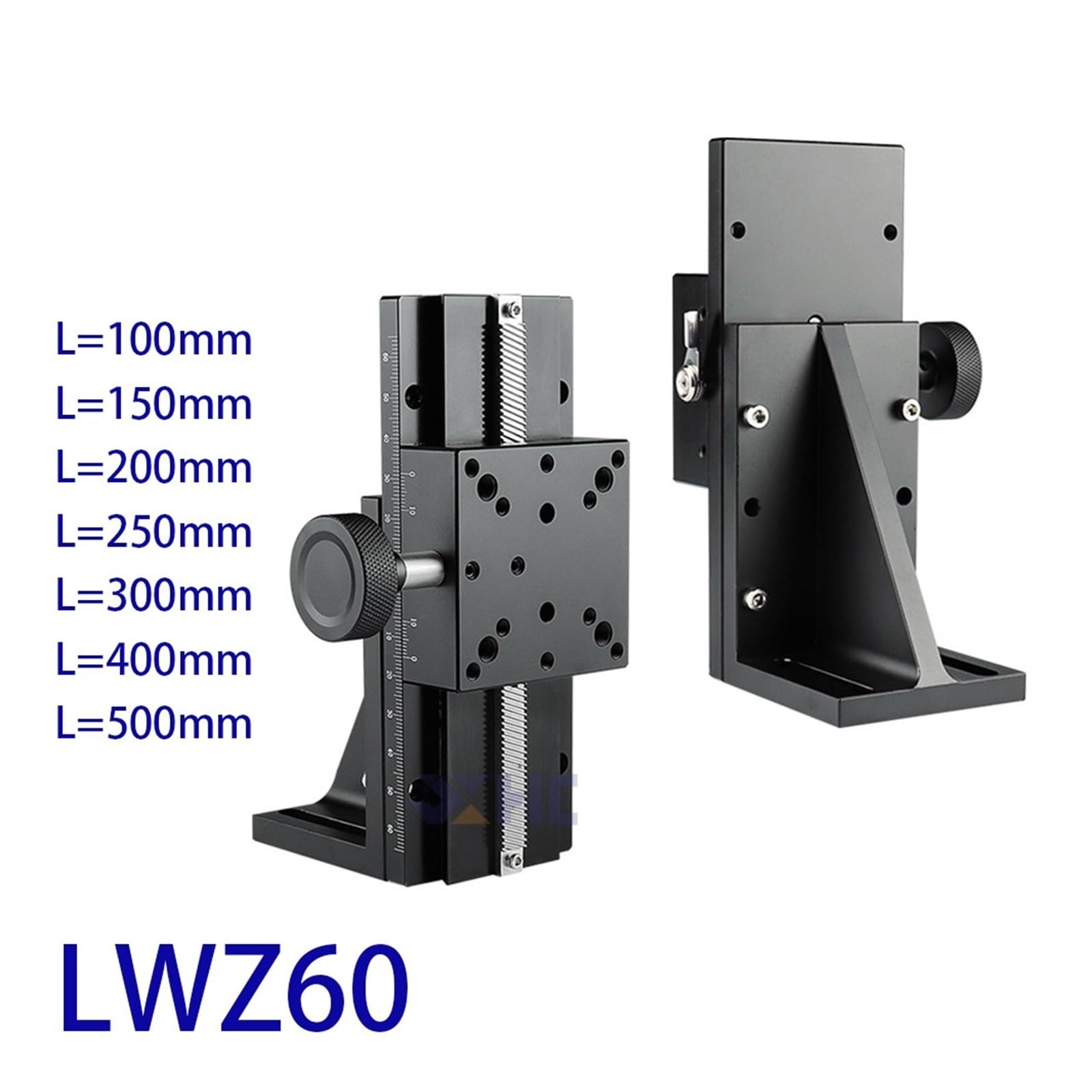 Stół pozycjonujący obrotowy z napędem silnikowym Z LWZ60 L=100-500 mm, rowek na jaskółczy ogon, liniowy, długi skok, precyzyjne dostrajanie, stół przesuwny, ręczne przemieszczanie, platforma do przy