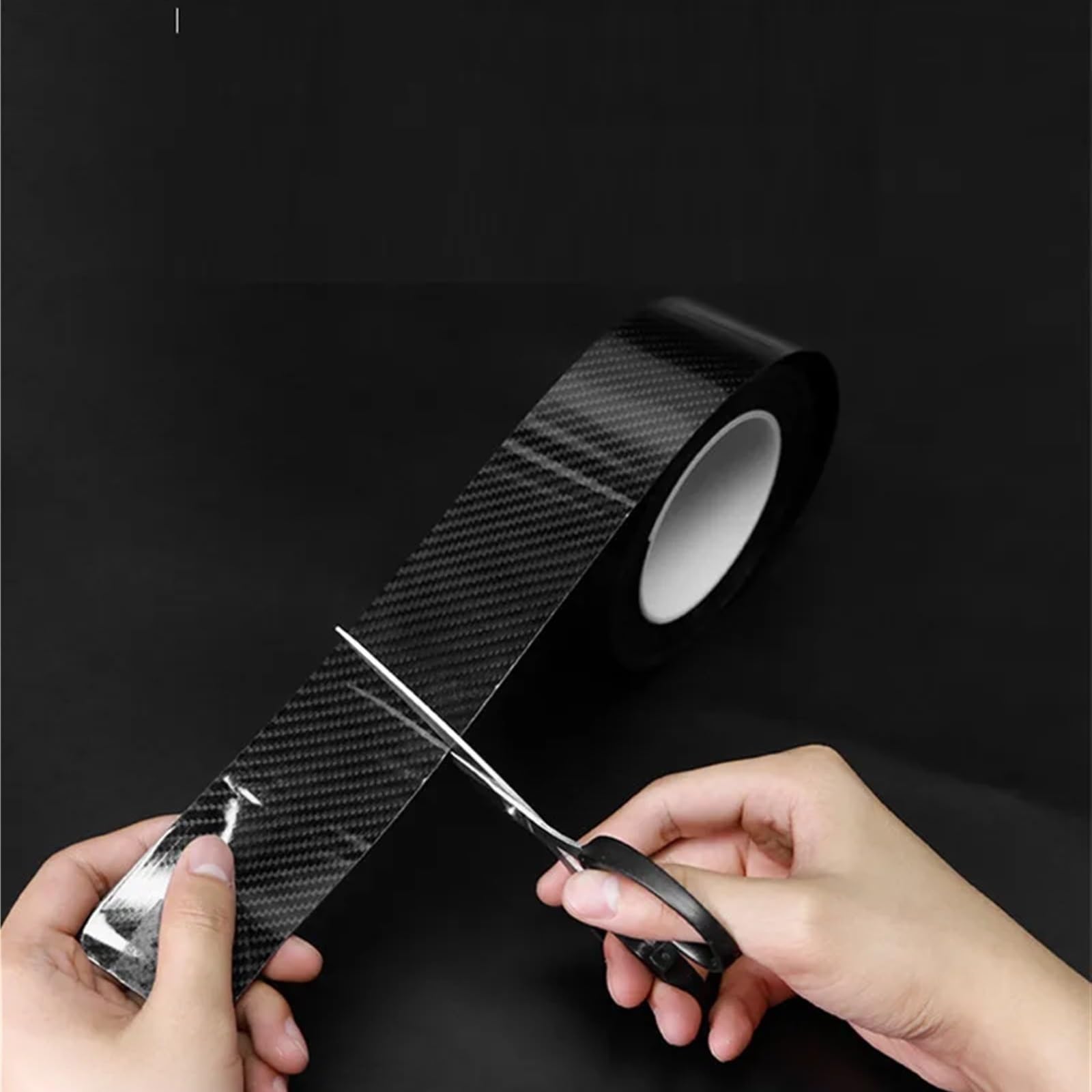 Protector de Parachoques de Coche Pegatinas para Coche con diseño de Fibra de Carbono en Color Negro Brillante Resistentes al Agua 3D/6D de Fibra de Carbono, para Parachoques de Puerta(10cm,10m)