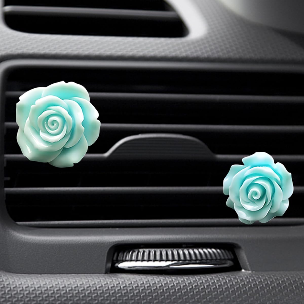 2PCS Rose Flower Car Air Freshener Vent Clip Cute Car Vent Clips Dashboard Air Vent Trim Clips Automotive — view 5
