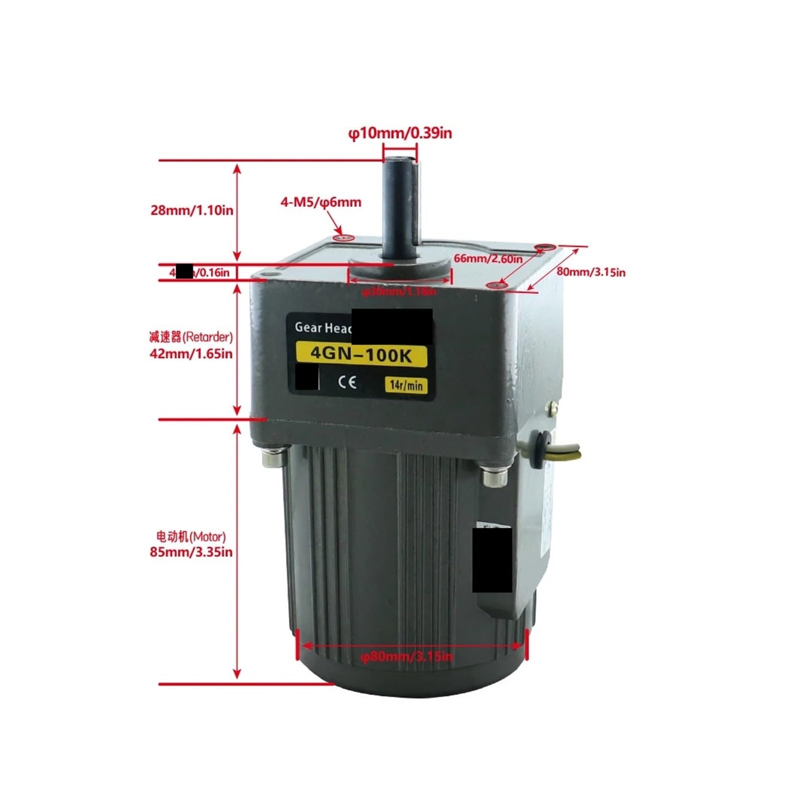 Motor 25 W Wechselstrommotor 220 V 50/60 Hz Einphasen-Asynchronmotor Induktionsmotor Welle 10 mm 8 mm Gleichstrommotor(280RPM)