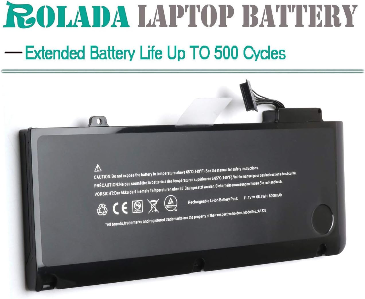 Laptop Battery for A1322 A1278 MacBook Pro 13" (Mid 2009, Mid 2010, Early and Late 2011, Mid 2012 Version) Replacement Batteries MB990LL/A MB991ll/A MC374ll/A MC375LL/A MC700ll/A MD101LLA
