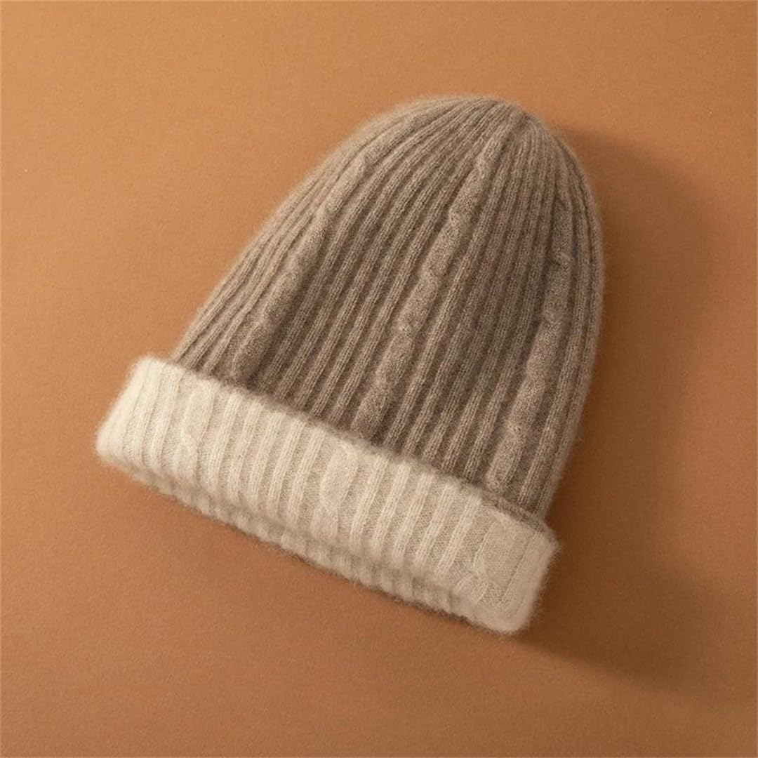 Damskie zimowe czapki z dzianiny kaszmirowej Czapki Gruba ciepła czapka typu beanie Jednokolorowe czapki typu hedging (ciemnoszary9 Jeden rozmiar)