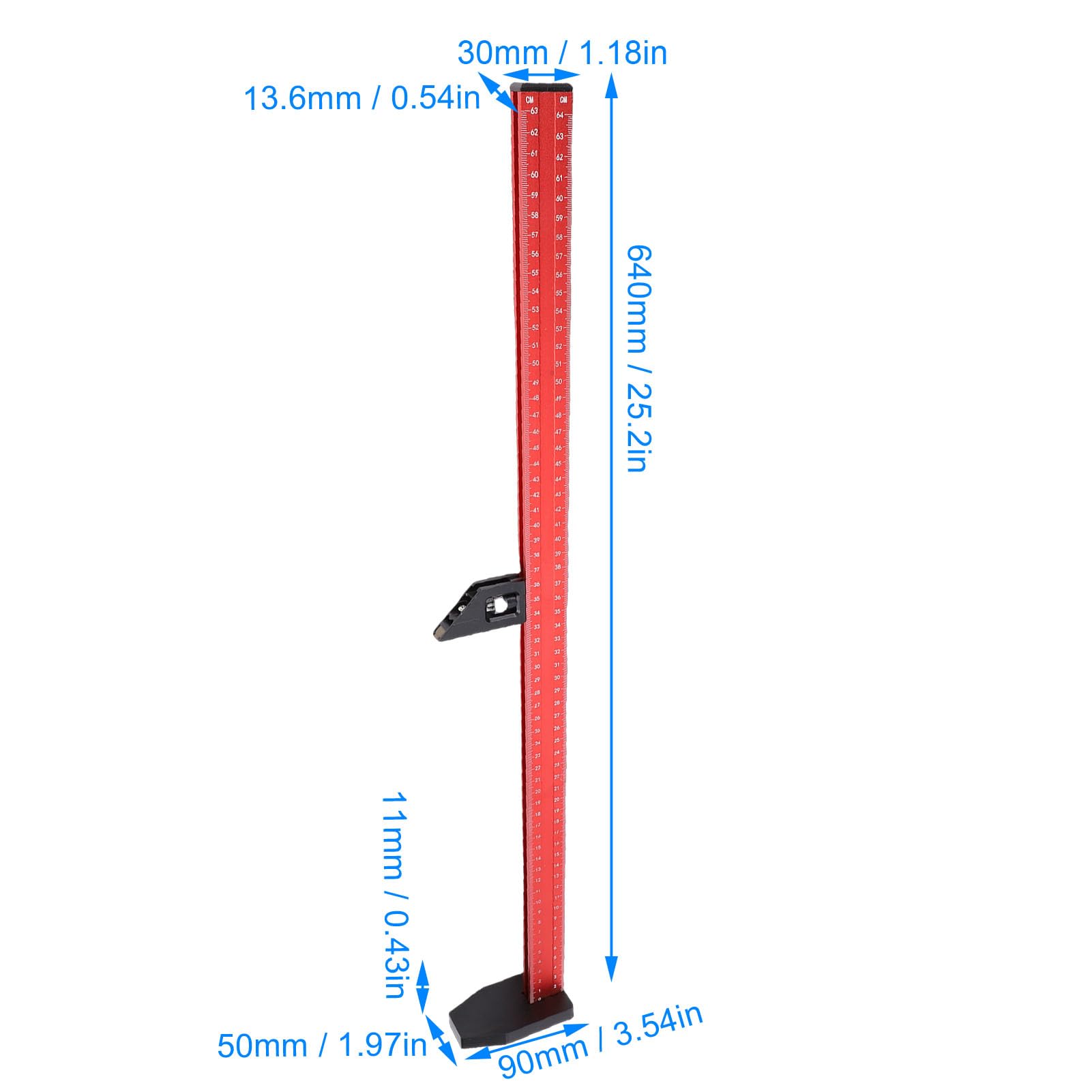 Jeffergarden Righello per la Lavorazione del Legno Lega di Alluminio 640 Mm Metrico Imperiale