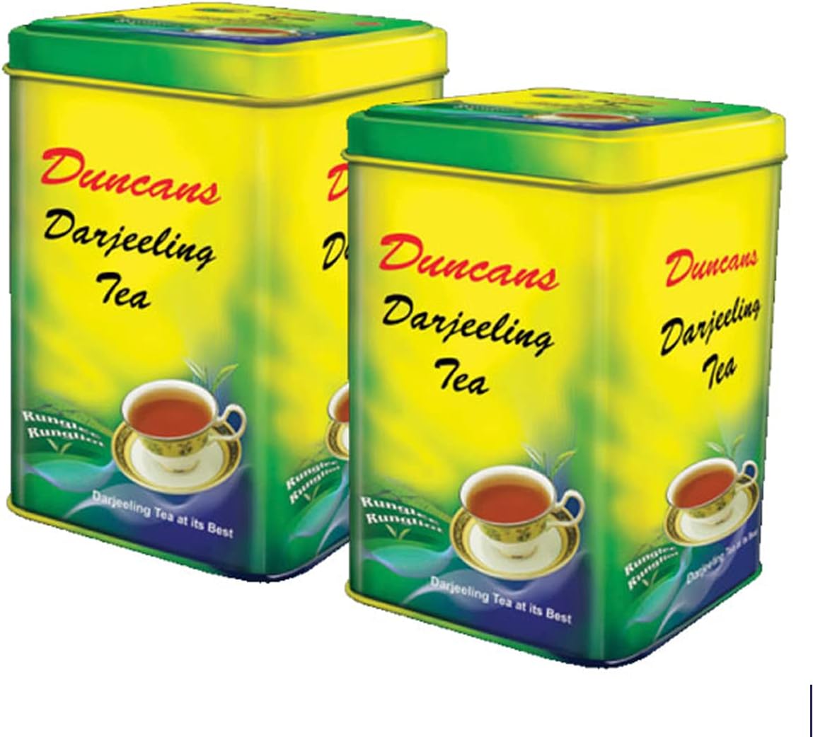 DUNCANS FINEST HAND - PICKED LEAF Darjeeling Tea, 100% Orthodox (250 Gram x 2 Tin Caddy Pack) | Loose Leaf
