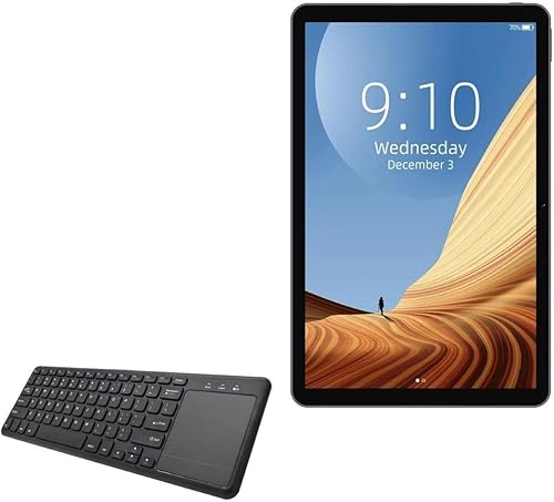 BoxWave Keyboard Compatible with Chuwi HiPad Air - MediaOne Keyboard with TouchPad, USB Fullsize Keyboard PC Wireless TrackPad - Jet Black