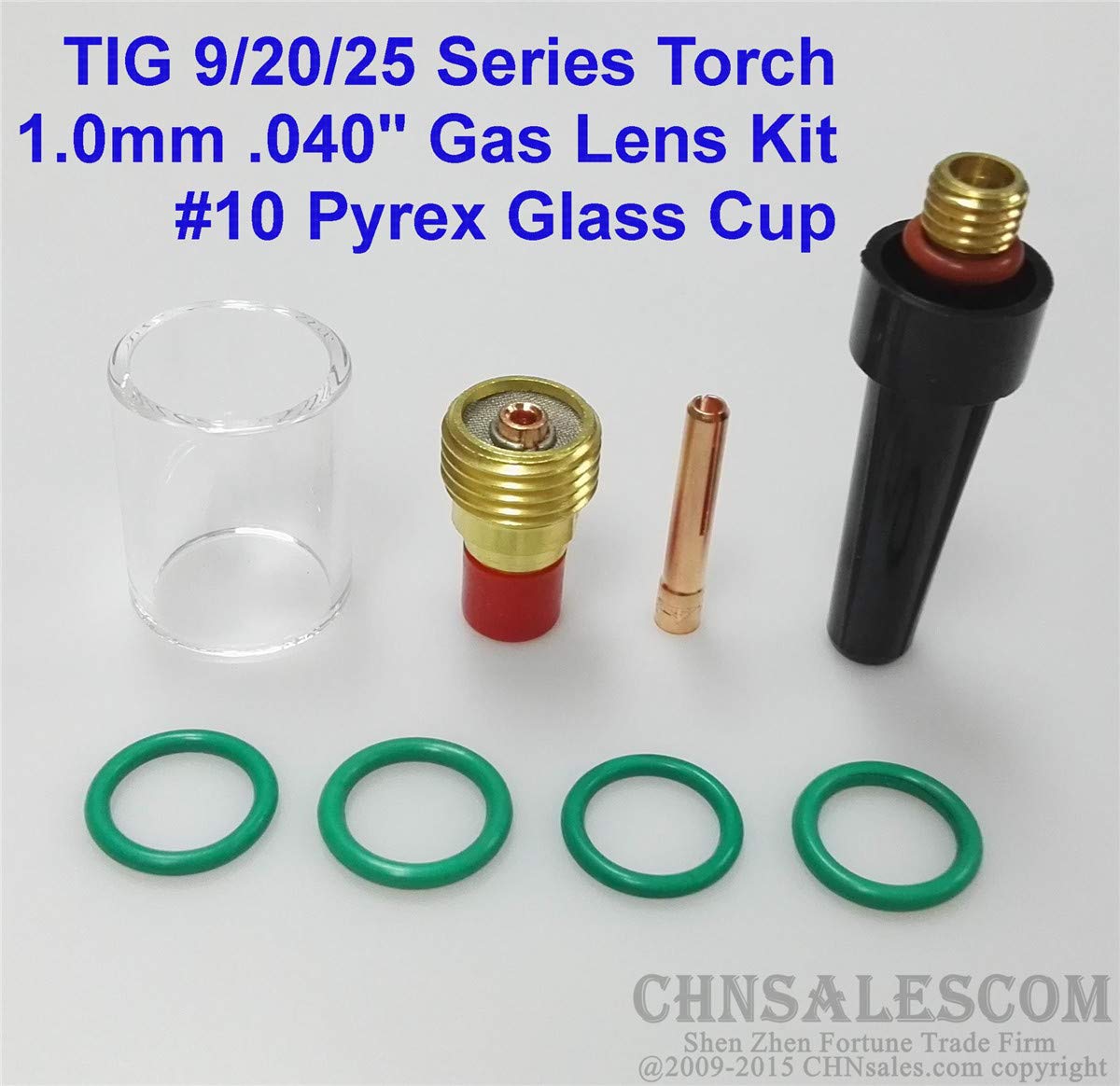 CHNsalescom 8 pcs TIG Welding Torch Gas Lens Cup Kit for Tig WP-9/20/25 Series (1.0mm .040