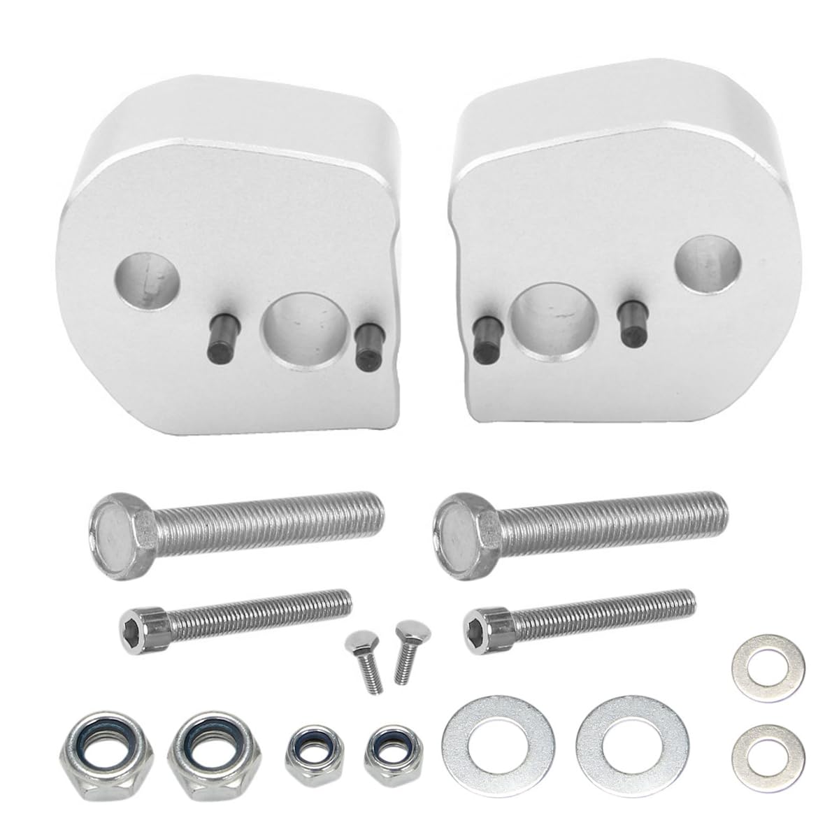 Lot de 2 rehausseurs de guidon de moto FJR1300 FJR 1300 2006-2019, en alliage d'aluminium argenté, réglables, accessoires de moto