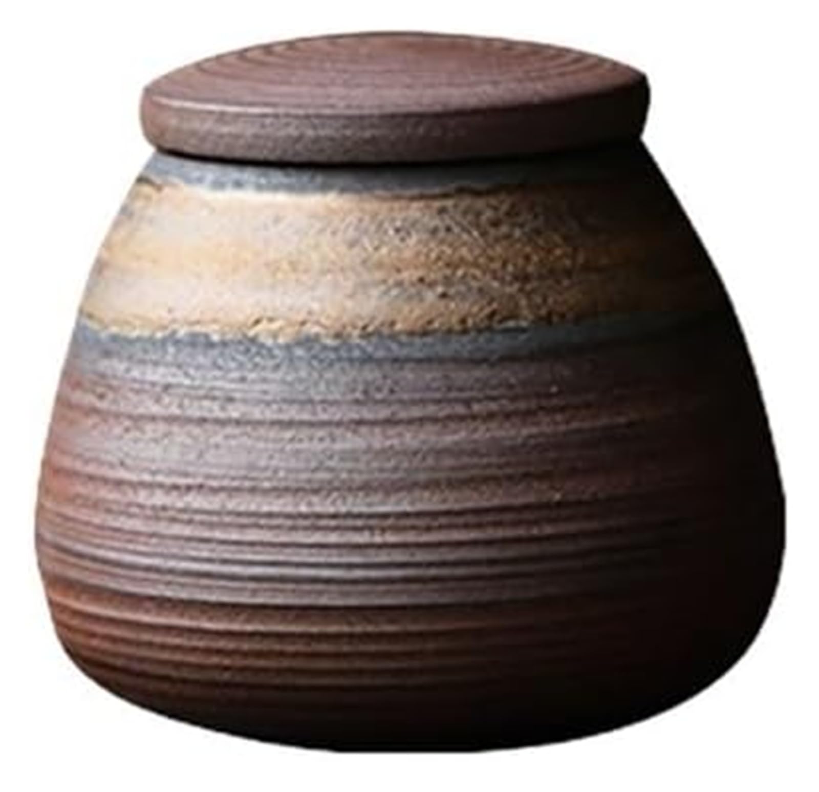 Handgefertigte Teedose aus Keramik – minimalistisches Zen-Design mit Ascheglasurstreifen, verschließbare Aufbewahrung for die Frische von losem Tee