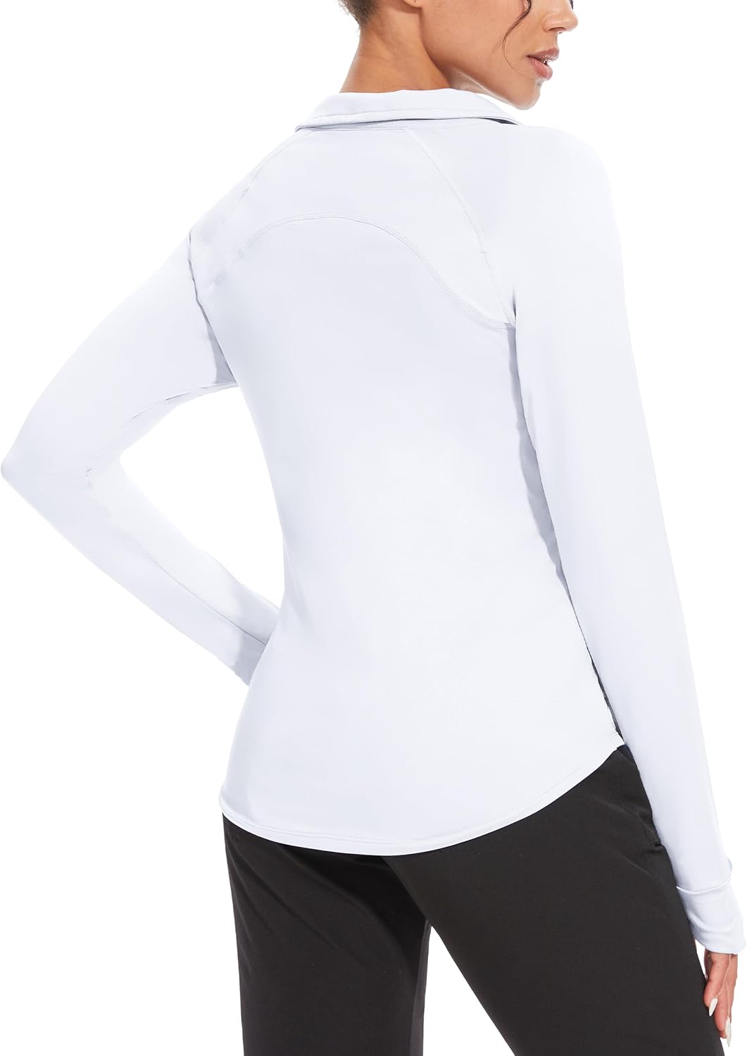 M MOTEEPI Long Sleeve Shirts for Women with Thumb Hole Quick-Dry Womens Golf Shirt Pullover UPF 50+ Ladies Sun Shirts - Image 2